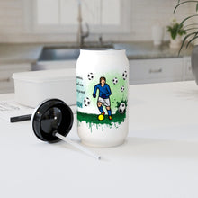 Заредете изображение във визуализатора на галерията – Персонализирана чаша кенче със сламка - Футболист
