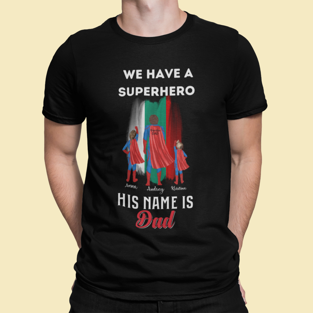 Персонализирана тениска за  Деня на баща - Superhero български флаг