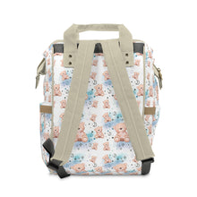 Заредете изображение във визуализатора на галерията – Персонализирана чанта раница за бебешки пелени и принадлежности - Мече за момче
