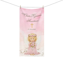 Заредете изображение във визуализатора на галерията – Персонализира кърпа за кръщене за момиче -Ангел в розово
