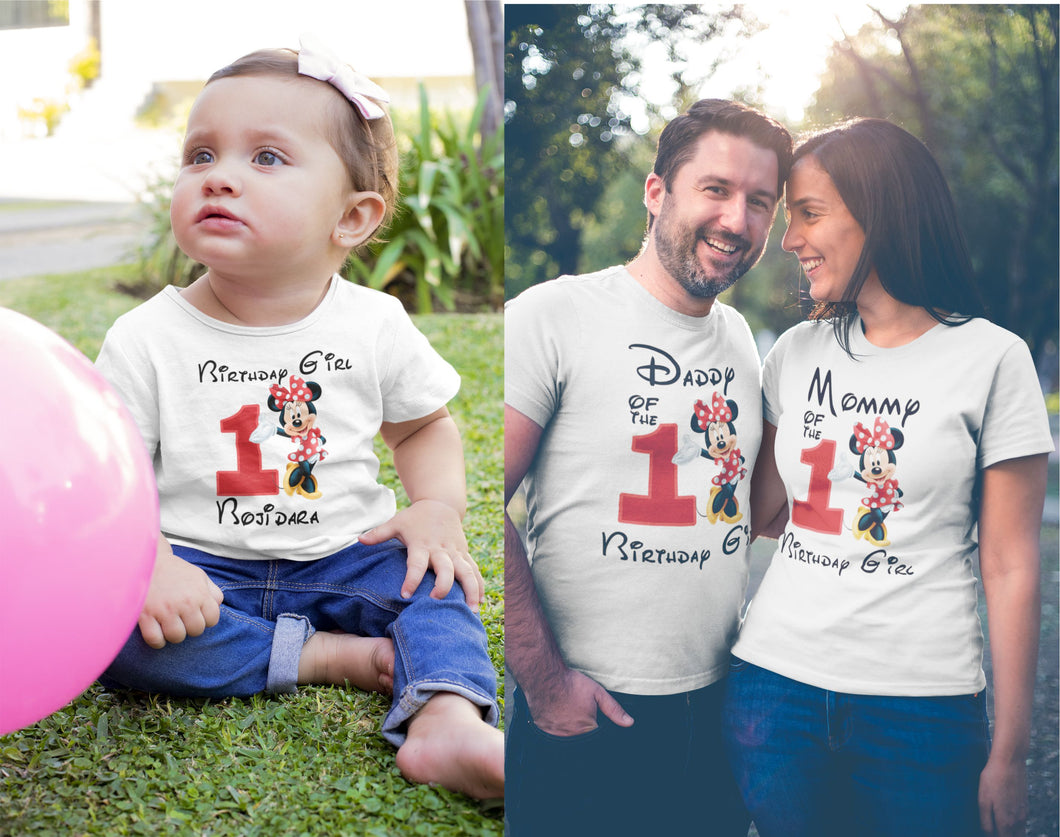 Тениски за цялото Семейство - Рожден ден  Мини Маус