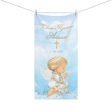Заредете изображение във визуализатора на галерията – Персонализира кърпа за кръщене за момче -Ангел в синьо
