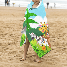 Заредете изображение във визуализатора на галерията – Персонализирана Детскa кърпa за баня с качулка - Джунгла
