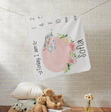 Заредете изображение във визуализатора на галерията – Baby Milestone одеяло за момичета -Слонче
