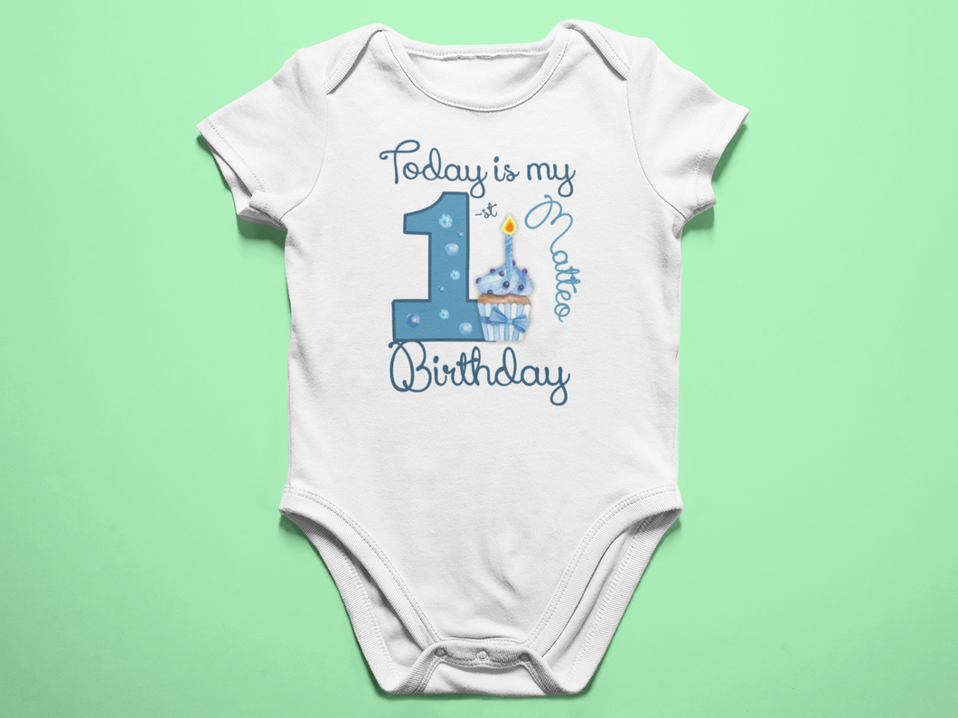 Боди за бебешка за първи рожден ден - Cupcake