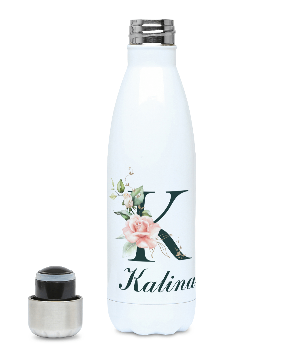 Голяма персонализирана бутилка за вода - Цветя