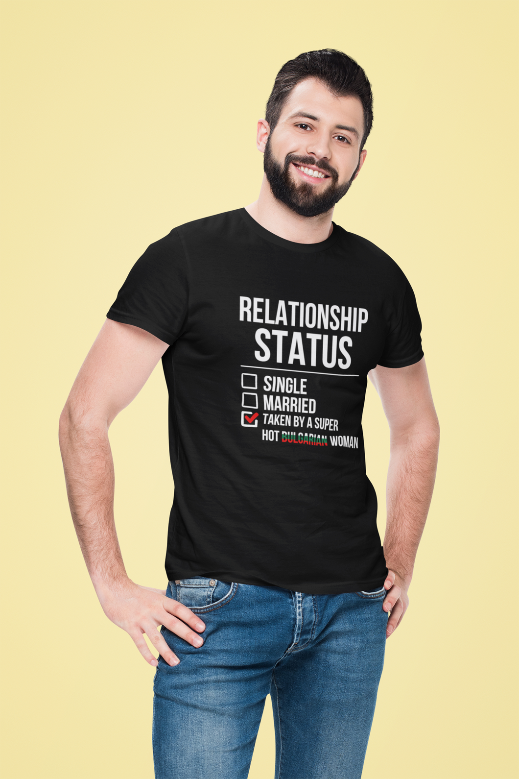 Мъжка тениска със забавен надпис -  Relationship Status