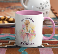 Чаша за имен ден Цветница (всички имена) Момиче с цветя