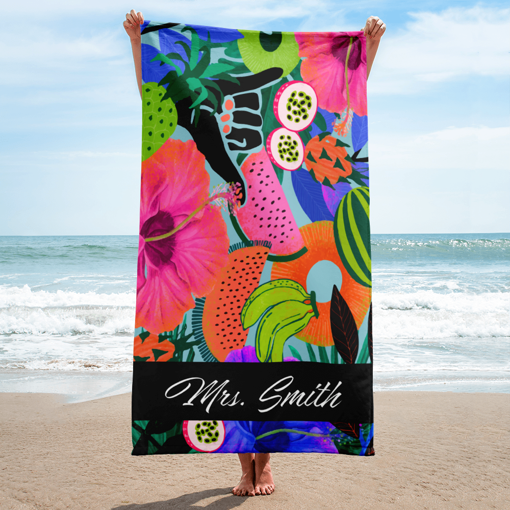 Персонализира плажна кърпа  - Тропик
